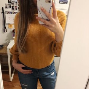 Mustard Yellow Mock Neck Sweater